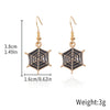 Alloy Halloween Earrings With Geometric Pattern Spider Spider Web Wizard Hat Black Cat Eye Beads Demon Witch Electroplated For Women