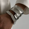 Alloy Hammer Surface Exaggerated Hip Hop Punk Wide Face Electroplated Bracelet