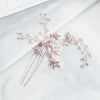 Alloy Hand Knitted Flower Leaf Bridal Hair Comb Pin Hair Accessories For Women