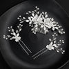 Alloy Hand Knitted Flower Leaf Bridal Hair Comb Pin Hair Accessories For Women