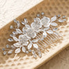 Alloy Hand Knitted Flower Leaf Bridal Hair Comb Pin Hair Accessories For Women