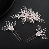 Alloy Hand Knitted Flower Leaf Bridal Hair Comb Pin Hair Accessories For Women