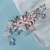 Alloy Hand Knitted Flower Leaf Bridal Hair Comb Pin Hair Accessories For Women