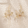 Alloy Hand Knitted Flower Leaf Bridal Hair Comb Pin Hair Accessories For Women