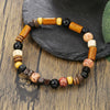Alloy Handmade Bohemian Geometric Turquoise Beaded Cross Pendant Unisex Bracelet