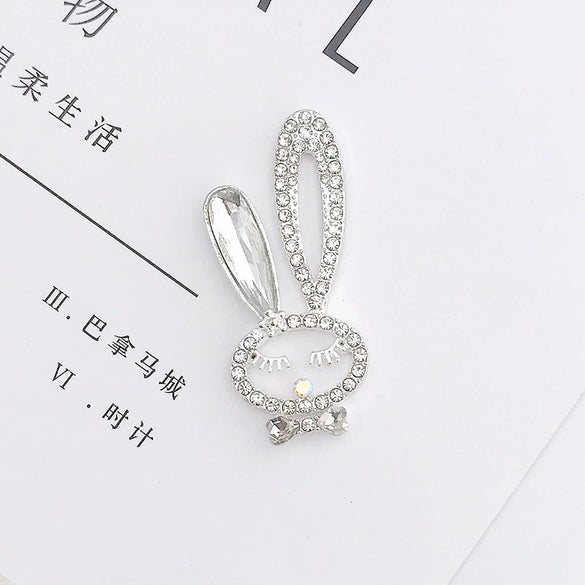 Alloy Handmade Diamondencrusted Rabbit Head Mobile Phone Case Accessories