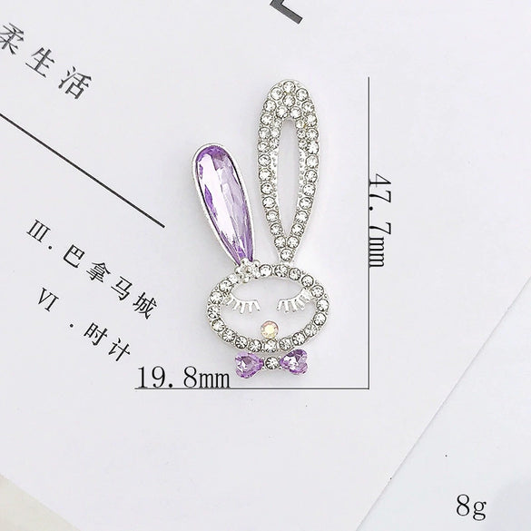Alloy Handmade Diamondencrusted Rabbit Head Mobile Phone Case Accessories