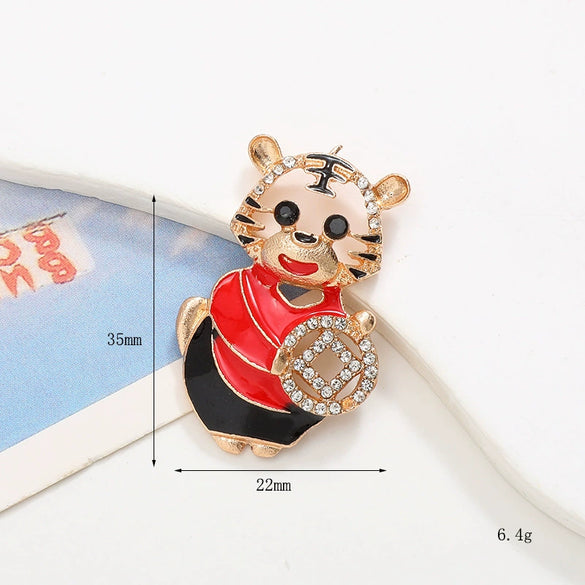 Alloy Handmade Diamondencrusted Tiger Pattern Jewelry And Mobile Phone Shell Accessories