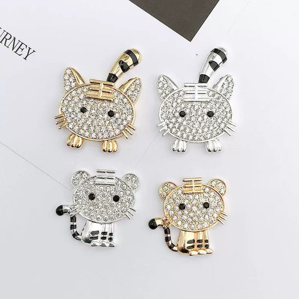 Alloy Handmade Diamondencrusted Tiger Pattern Jewelry And Mobile Phone Shell Accessories
