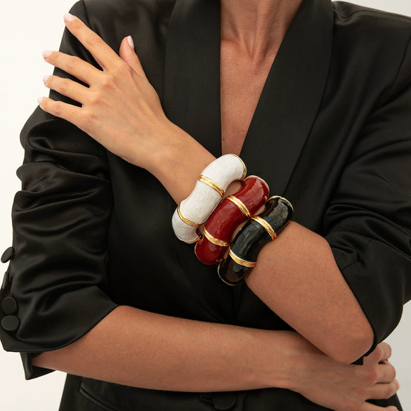 Alloy Handmade Dripping Oil Casual Style Unisex Bracelets With Bamboo Design