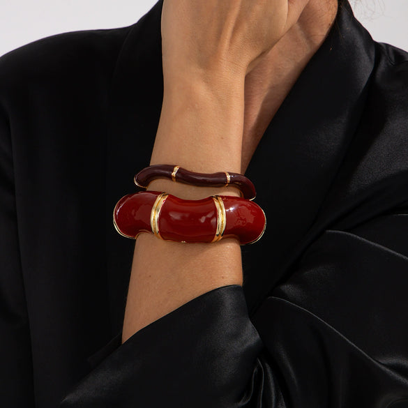 Alloy Handmade Dripping Oil Casual Style Unisex Bracelets With Bamboo Design