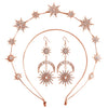 Alloy Handmade Fashion Baroque Sun Moon Doublelayer Sixpointed Star Halo Long Earrings For Women