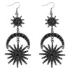 Alloy Handmade Fashion Baroque Sun Moon Doublelayer Sixpointed Star Halo Long Earrings For Women