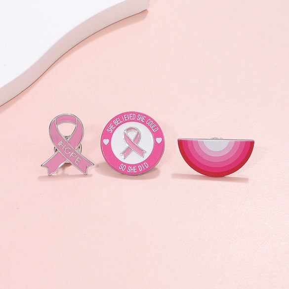 Alloy Handmade Fashion Geometric Unisex And Women's Breast Cancer And Aids Prevention Jewelry Necklace And Bracelet