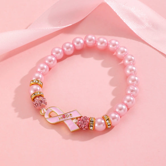 Alloy Handmade Fashion Geometric Unisex And Women's Breast Cancer And Aids Prevention Jewelry Necklace And Bracelet