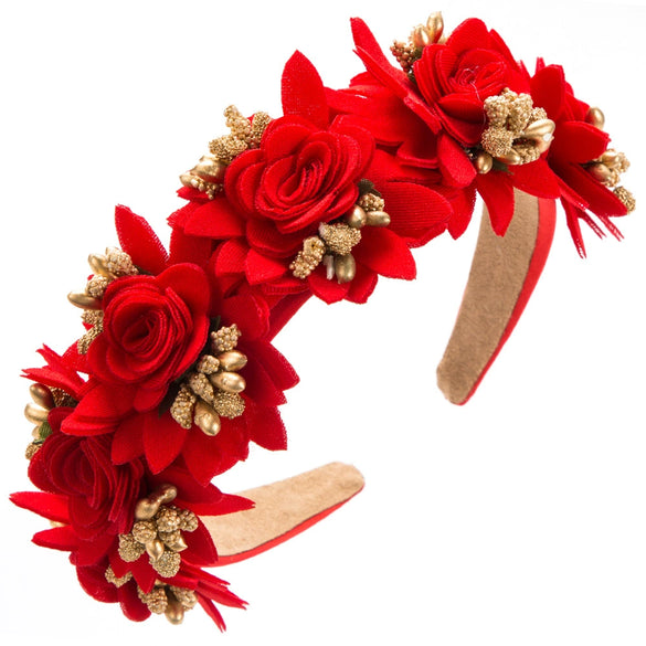 Alloy Handmade Forest Style Artificial Flower Women's Hair Headband Hair Accessories