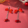 Alloy Handmade Geometric Christmas Jewelry Earrings With Bell Tree And Bulb Elements