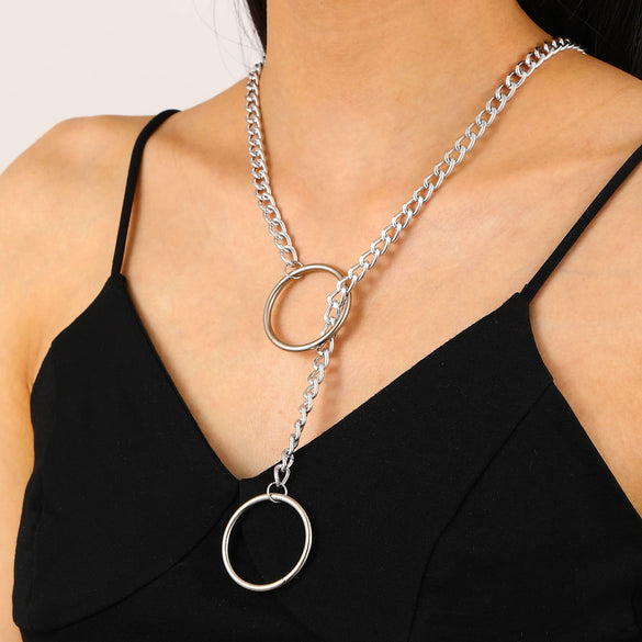 Alloy Handmade Geometric Metal Chain Necklace For Men And Women