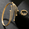Alloy Handmade Geometric Original Design Electroplated Bracelet Ring Combination Suit For Women