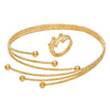 Alloy Handmade Geometric Original Design Electroplated Bracelet Ring Combination Suit For Women