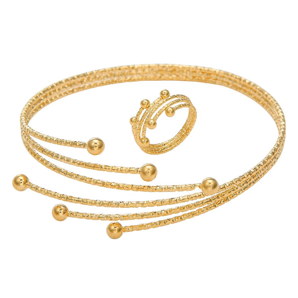Alloy Handmade Geometric Original Design Electroplated Bracelet Ring Combination Suit For Women