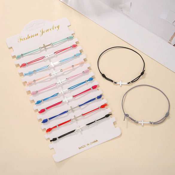 Alloy Handmade Geometric Pattern Bracelet With Crystal Beads And Devil's Eye