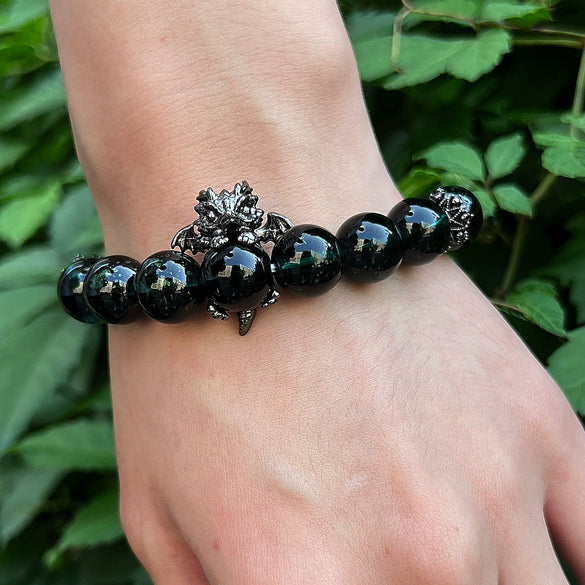 Alloy Handmade Ghost Beaded Bracelet With Rose Moon Snake Dragon For Unisex