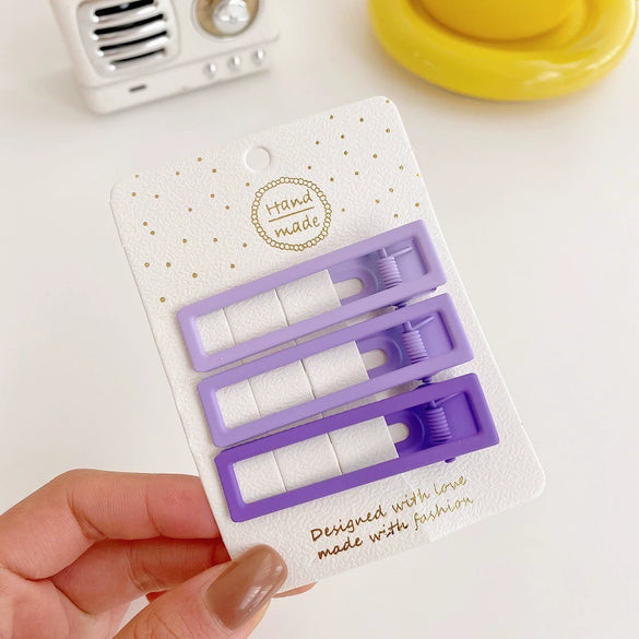 Alloy Handmade Gradient Color Frosted Paint Hair Clip Set For Women
