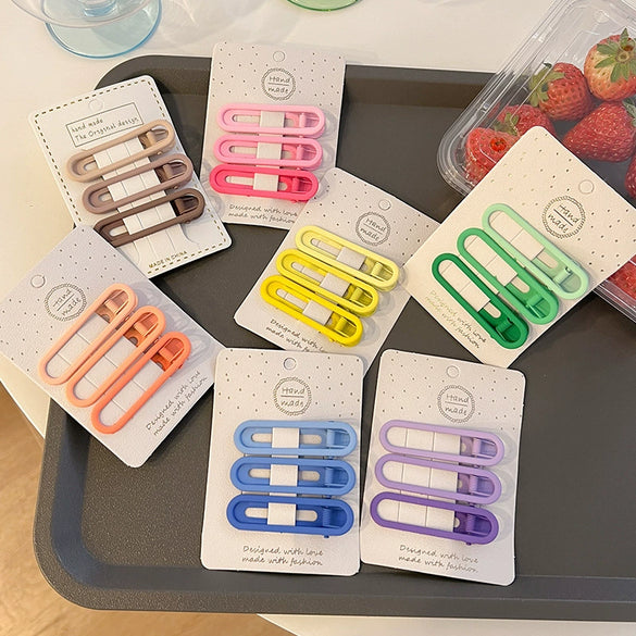 Alloy Handmade Gradient Color Frosted Paint Hair Clip Set For Women
