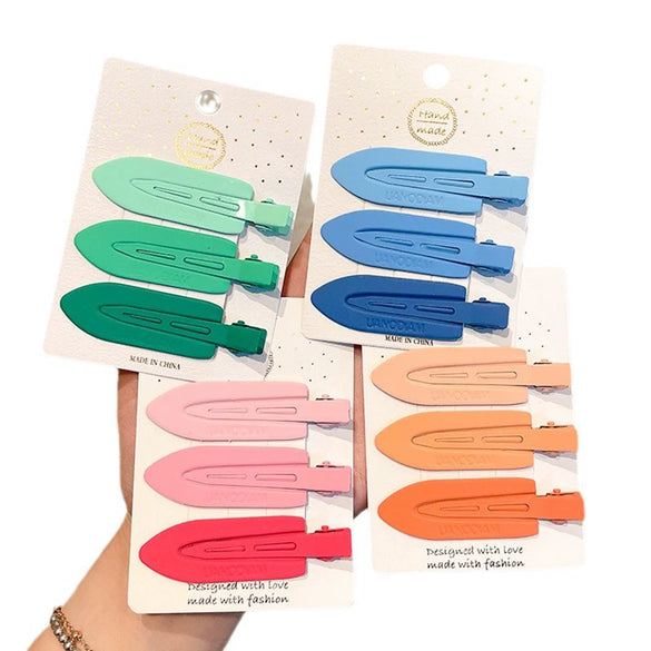 Alloy Handmade Gradient Color Frosted Paint Hair Clip Set For Women