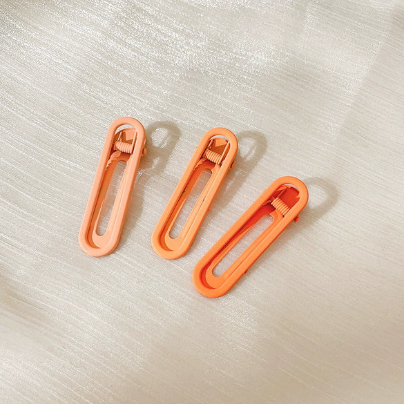 Alloy Handmade Gradient Color Frosted Paint Hair Clip Set For Women