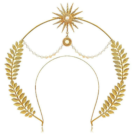 Alloy Handmade Halo Earrings Set And Double Layer Headband For Women Boho Style Hair Accessories