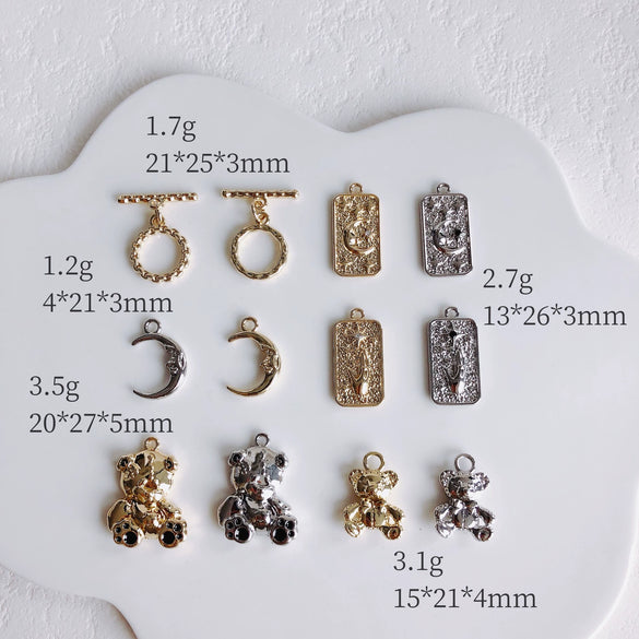 Alloy Handmade Jewelry Accessories With Moon Bear Shape Electroplated