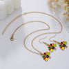 Alloy Handmade Jewelry Set With Maple Leaf Sunflower Owl Patterns For Women Earrings And Necklace