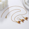 Alloy Handmade Jewelry Set With Maple Leaf Sunflower Owl Patterns For Women Earrings And Necklace