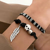 Alloy Handmade Lucky Infinite Eightcharacter Couple Bracelet With Letters Numbers Text Pattern