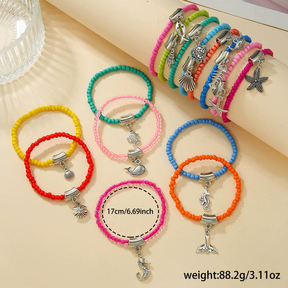 Alloy Handmade Marine Life Animal Zodiac Pendant Bracelet