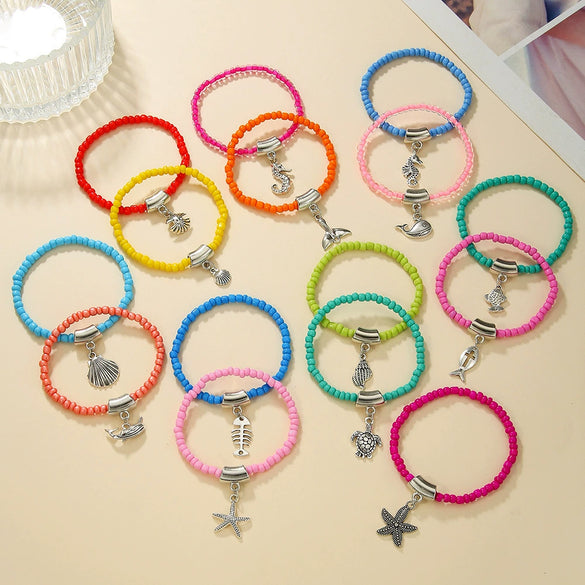 Alloy Handmade Marine Life Animal Zodiac Pendant Bracelet