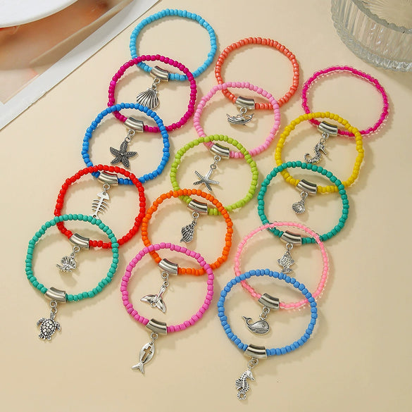 Alloy Handmade Marine Life Animal Zodiac Pendant Bracelet