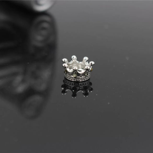 Alloy Handmade Microinlaid Zircon Crown Bead Jewelry Accessories Electroplated Bracelet Necklace Loose Bead