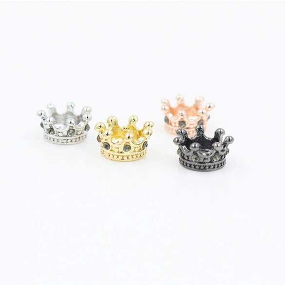Alloy Handmade Microinlaid Zircon Crown Bead Jewelry Accessories Electroplated Bracelet Necklace Loose Bead