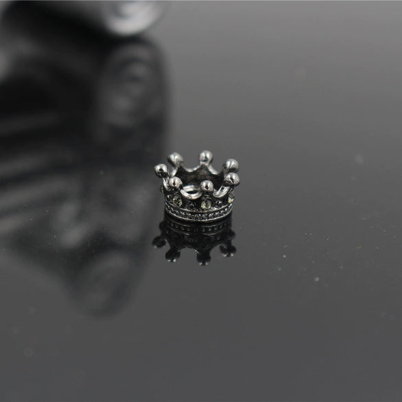 Alloy Handmade Microinlaid Zircon Crown Bead Jewelry Accessories Electroplated Bracelet Necklace Loose Bead