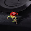 Alloy Handmade Painted Flower Patterned Electroplated Rose Brooch Clothing Accessories