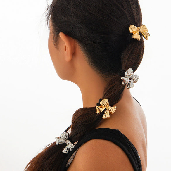 Alloy Handmade Simple Flower Metal Hair Ring Stretch Hair Rope Headwear