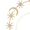 Alloy Handmade Women's Double Head Hoop Hairband With Six Point Star And Moon Design Baroque Style