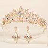 Alloy Handmade Women's Flowerpatterned Bridal Crown Headband Earrings Set