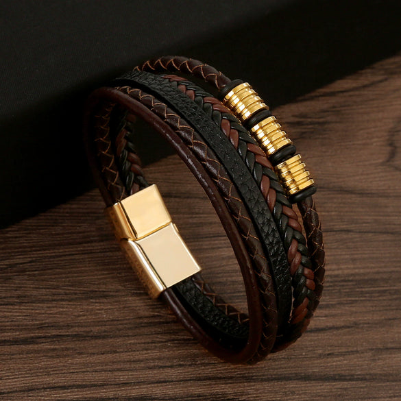 Alloy Handwoven Geometric Bracelets For Men Electroplated Highend Jewelry Accessories