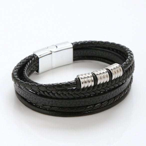 Alloy Handwoven Geometric Bracelets For Men Electroplated Highend Jewelry Accessories