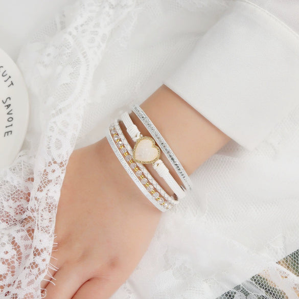 Alloy Handwoven Heart Shape Electroplated Bracelets For Women