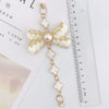 Alloy Handwoven Pearl Bow Fourleaf Clover Jewelry Accessories Bracelet